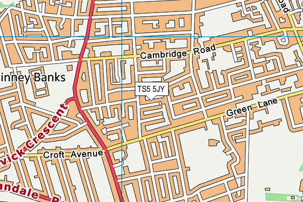 TS5 5JY map - OS VectorMap District (Ordnance Survey)