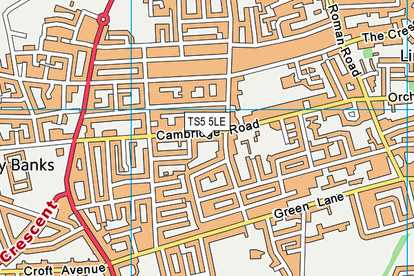 TS5 5LE map - OS VectorMap District (Ordnance Survey)