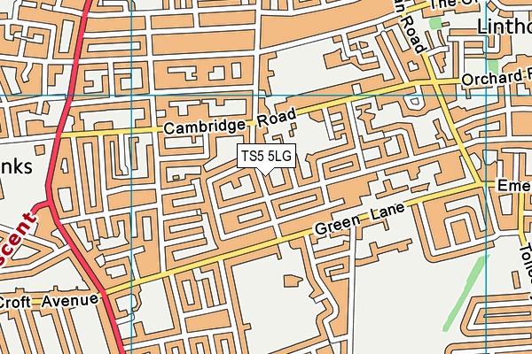 TS5 5LG map - OS VectorMap District (Ordnance Survey)