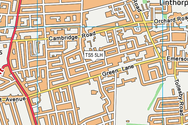 TS5 5LH map - OS VectorMap District (Ordnance Survey)