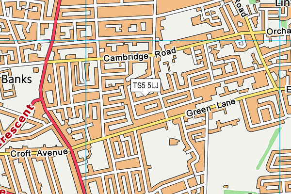 TS5 5LJ map - OS VectorMap District (Ordnance Survey)