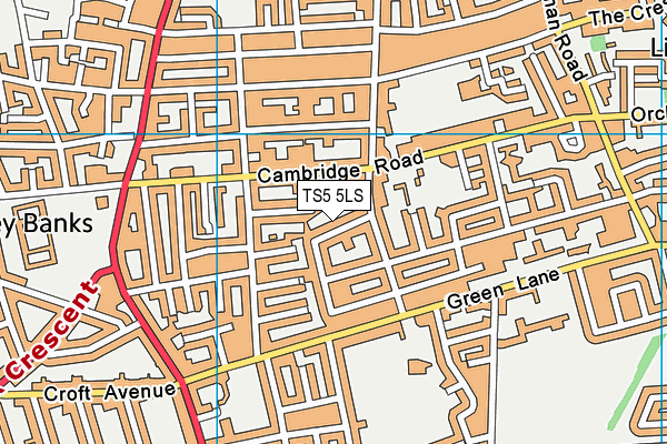 TS5 5LS map - OS VectorMap District (Ordnance Survey)