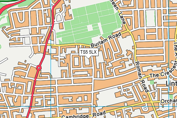 TS5 5LX map - OS VectorMap District (Ordnance Survey)