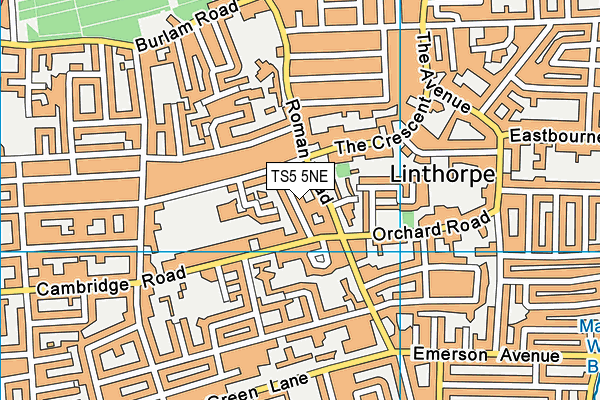 TS5 5NE map - OS VectorMap District (Ordnance Survey)