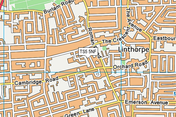 TS5 5NF map - OS VectorMap District (Ordnance Survey)