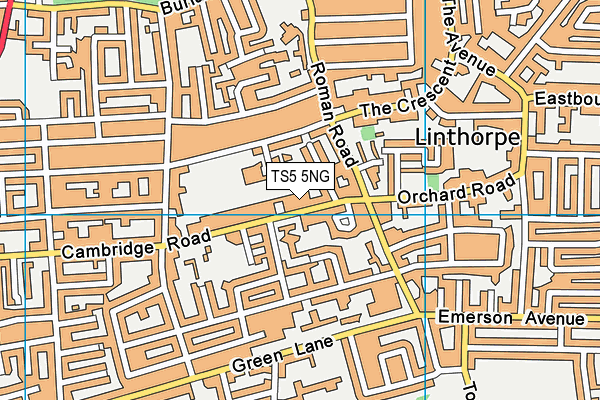 TS5 5NG map - OS VectorMap District (Ordnance Survey)