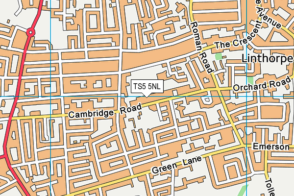 TS5 5NL map - OS VectorMap District (Ordnance Survey)