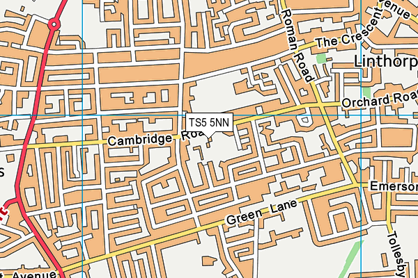 TS5 5NN map - OS VectorMap District (Ordnance Survey)