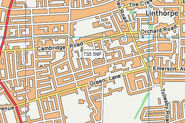 TS5 5NP map - OS VectorMap District (Ordnance Survey)