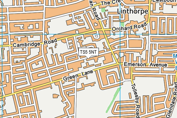TS5 5NT map - OS VectorMap District (Ordnance Survey)