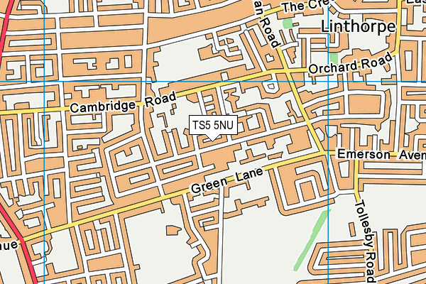 TS5 5NU map - OS VectorMap District (Ordnance Survey)