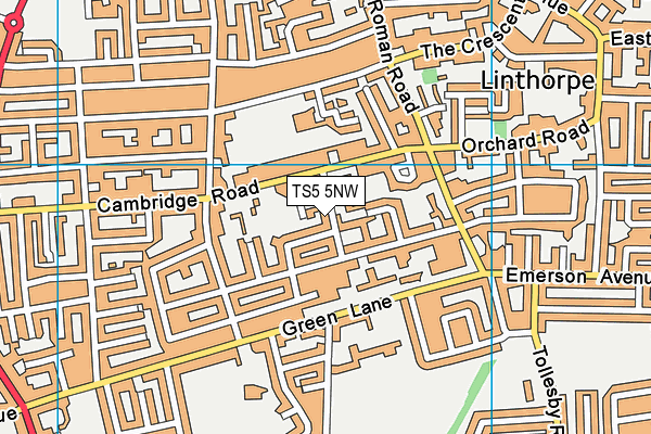 TS5 5NW map - OS VectorMap District (Ordnance Survey)