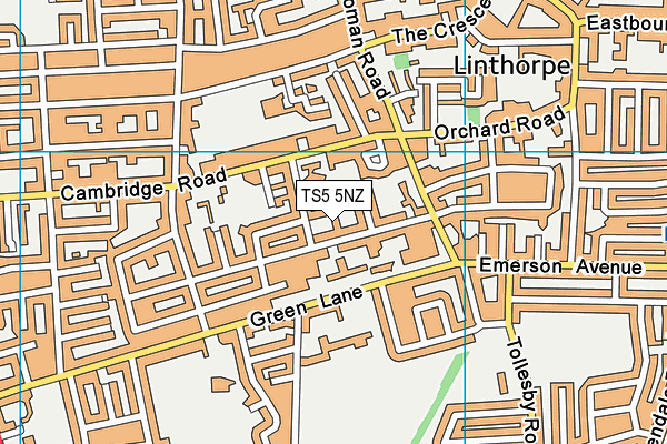TS5 5NZ map - OS VectorMap District (Ordnance Survey)