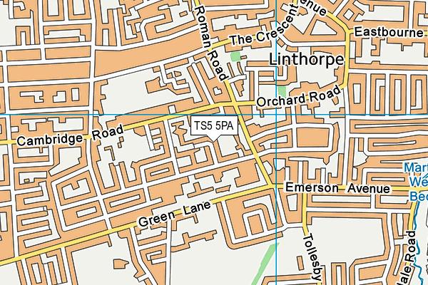 TS5 5PA map - OS VectorMap District (Ordnance Survey)