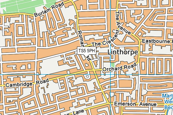 TS5 5PH map - OS VectorMap District (Ordnance Survey)