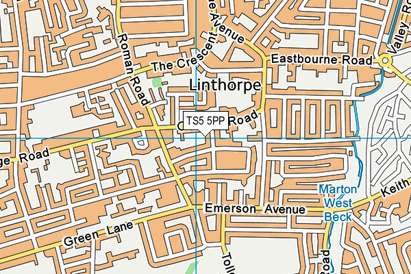 TS5 5PP map - OS VectorMap District (Ordnance Survey)