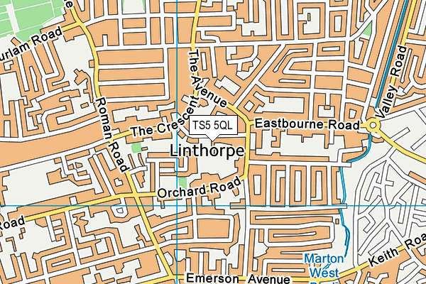 TS5 5QL map - OS VectorMap District (Ordnance Survey)