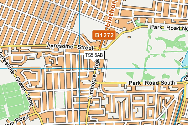 TS5 6AB map - OS VectorMap District (Ordnance Survey)