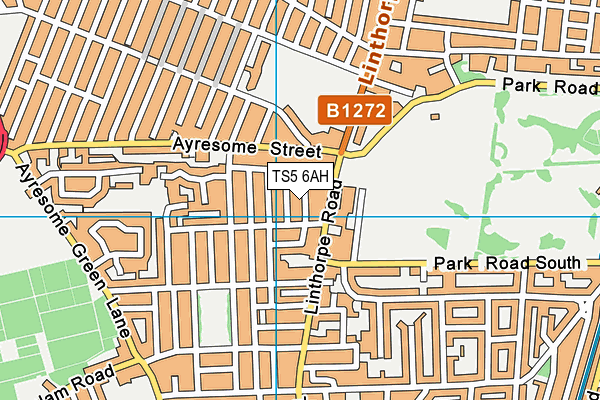 TS5 6AH map - OS VectorMap District (Ordnance Survey)