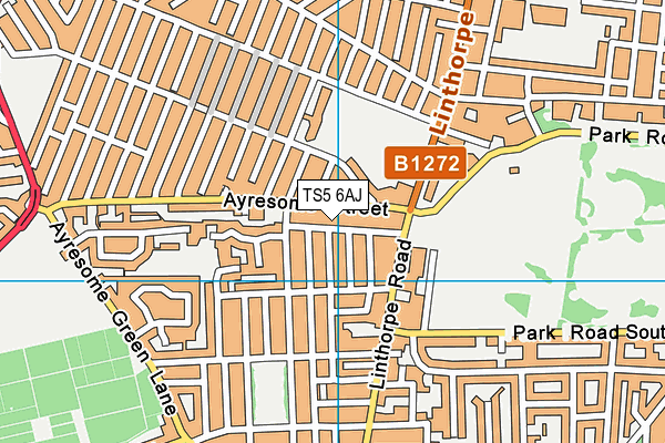 TS5 6AJ map - OS VectorMap District (Ordnance Survey)