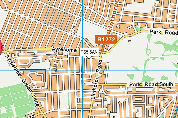 TS5 6AN map - OS VectorMap District (Ordnance Survey)