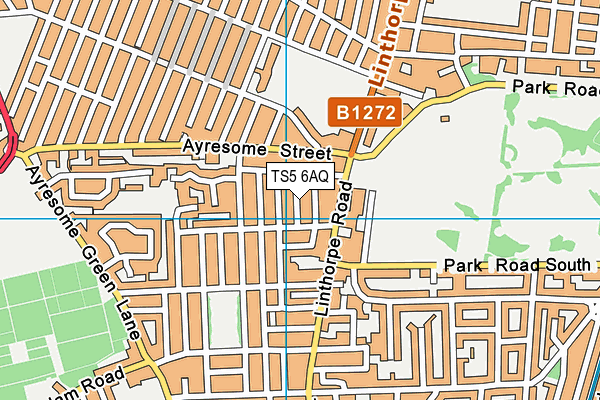 TS5 6AQ map - OS VectorMap District (Ordnance Survey)