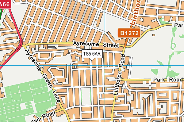 TS5 6AR map - OS VectorMap District (Ordnance Survey)