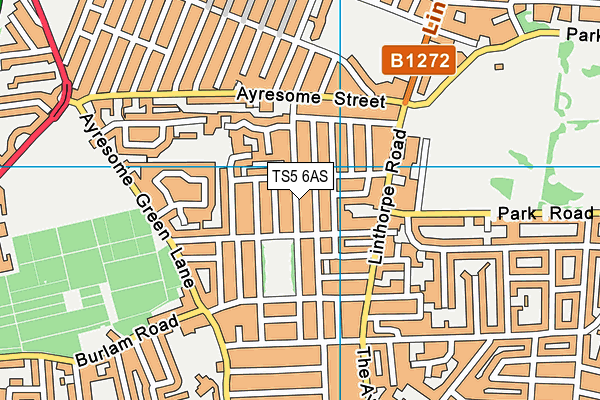 TS5 6AS map - OS VectorMap District (Ordnance Survey)