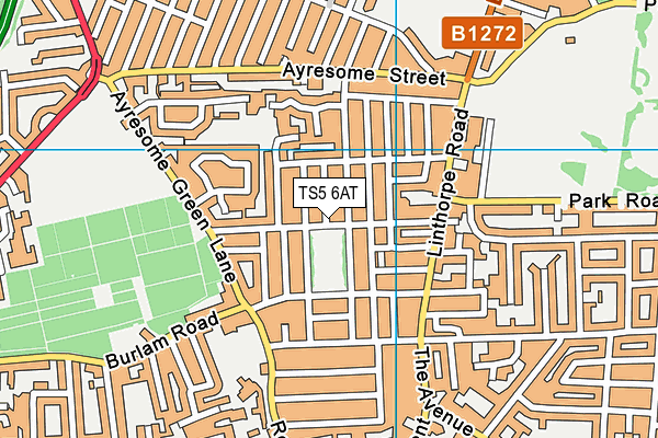 TS5 6AT map - OS VectorMap District (Ordnance Survey)