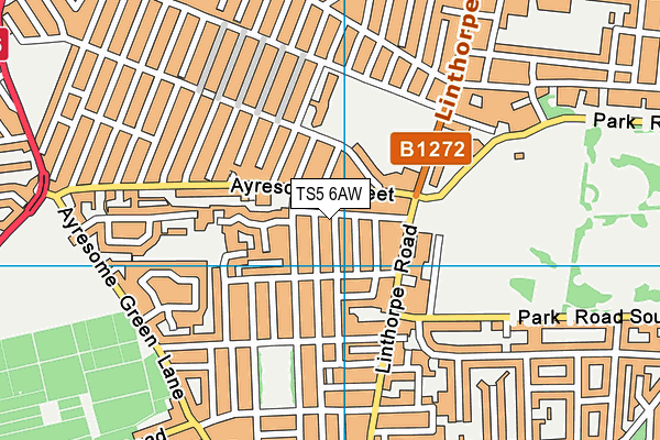 TS5 6AW map - OS VectorMap District (Ordnance Survey)