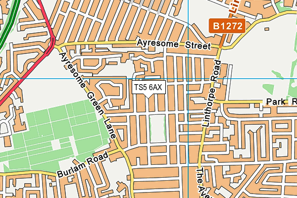 TS5 6AX map - OS VectorMap District (Ordnance Survey)