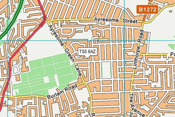 TS5 6AZ map - OS VectorMap District (Ordnance Survey)