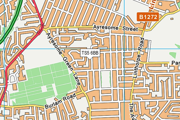 TS5 6BB map - OS VectorMap District (Ordnance Survey)