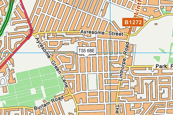 TS5 6BE map - OS VectorMap District (Ordnance Survey)