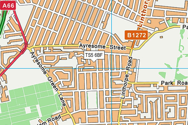 TS5 6BF map - OS VectorMap District (Ordnance Survey)