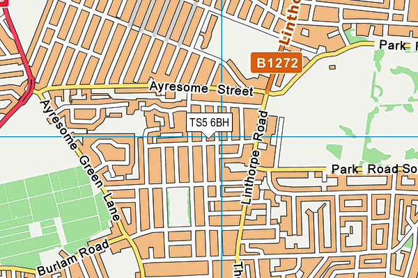 TS5 6BH map - OS VectorMap District (Ordnance Survey)