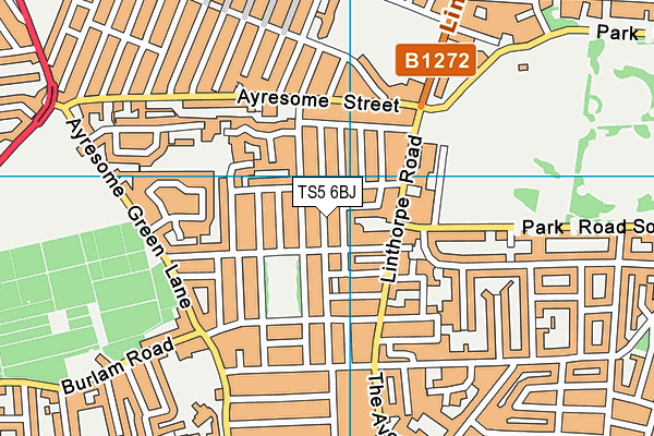 TS5 6BJ map - OS VectorMap District (Ordnance Survey)