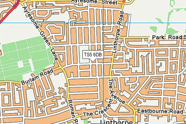 TS5 6DB map - OS VectorMap District (Ordnance Survey)