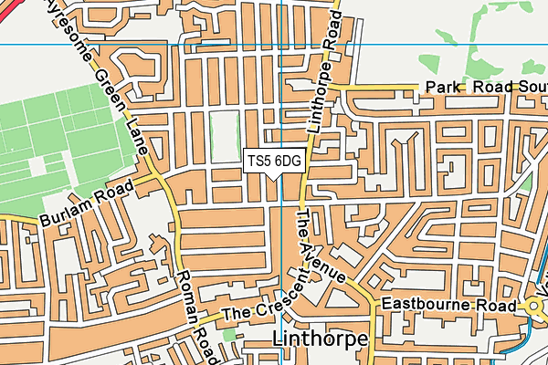 TS5 6DG map - OS VectorMap District (Ordnance Survey)