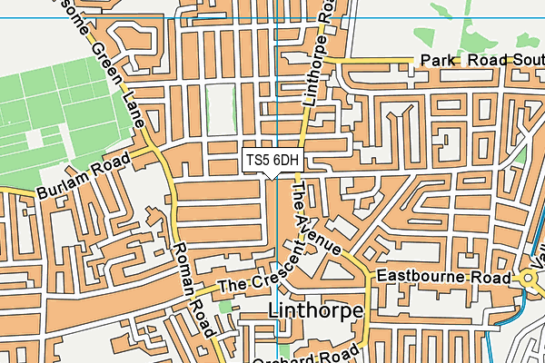 TS5 6DH map - OS VectorMap District (Ordnance Survey)