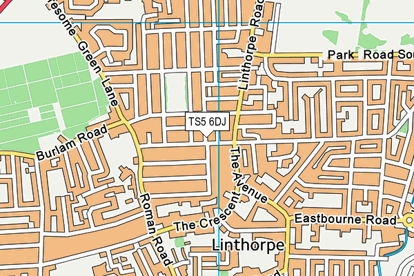 TS5 6DJ map - OS VectorMap District (Ordnance Survey)