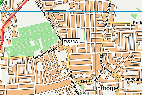 TS5 6DW map - OS VectorMap District (Ordnance Survey)