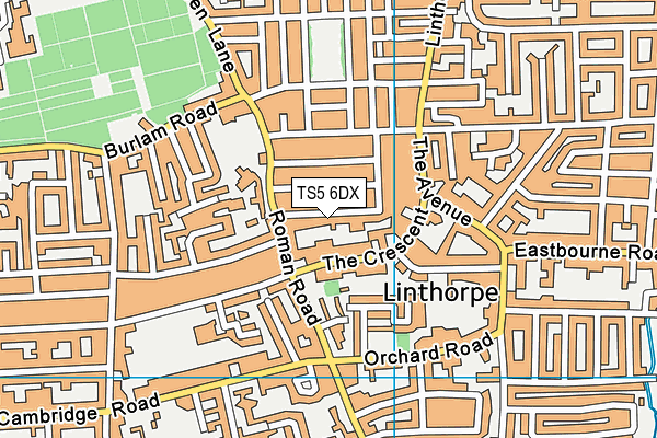 TS5 6DX map - OS VectorMap District (Ordnance Survey)