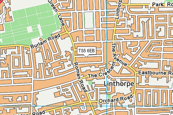 TS5 6EB map - OS VectorMap District (Ordnance Survey)