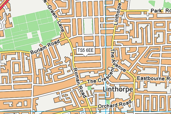 TS5 6EE map - OS VectorMap District (Ordnance Survey)