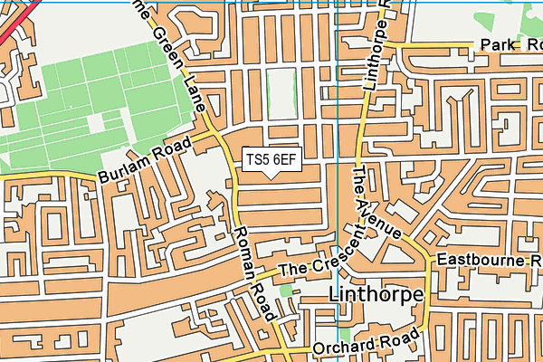 TS5 6EF map - OS VectorMap District (Ordnance Survey)