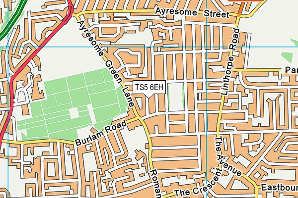 TS5 6EH map - OS VectorMap District (Ordnance Survey)