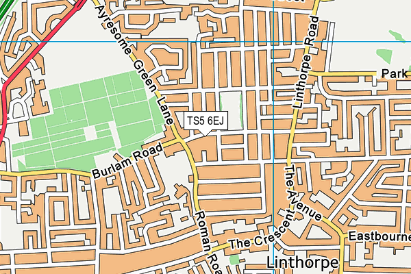 TS5 6EJ map - OS VectorMap District (Ordnance Survey)