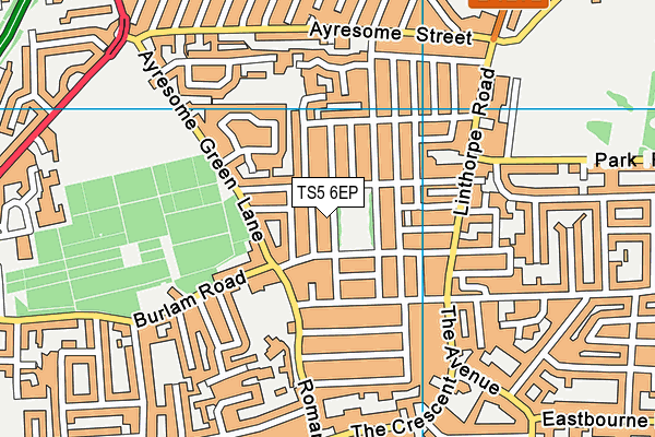 TS5 6EP map - OS VectorMap District (Ordnance Survey)