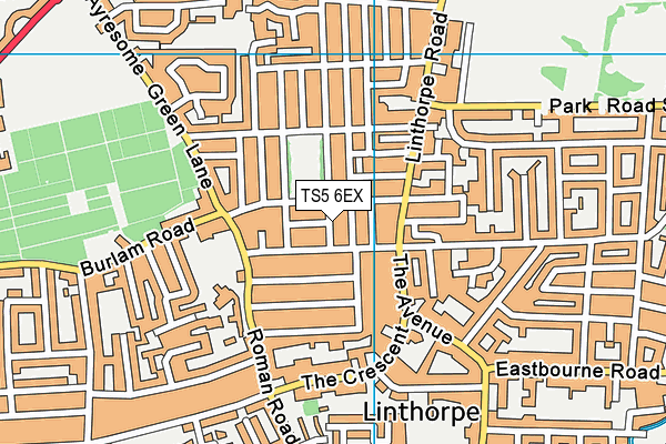 TS5 6EX map - OS VectorMap District (Ordnance Survey)